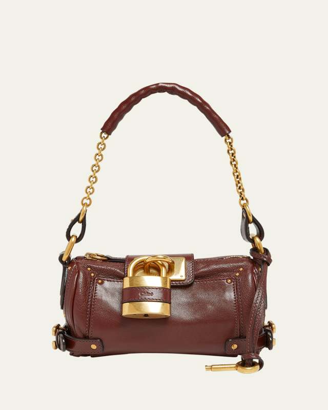 Paddington Rounded Padlock Shoulder Bag in Leather